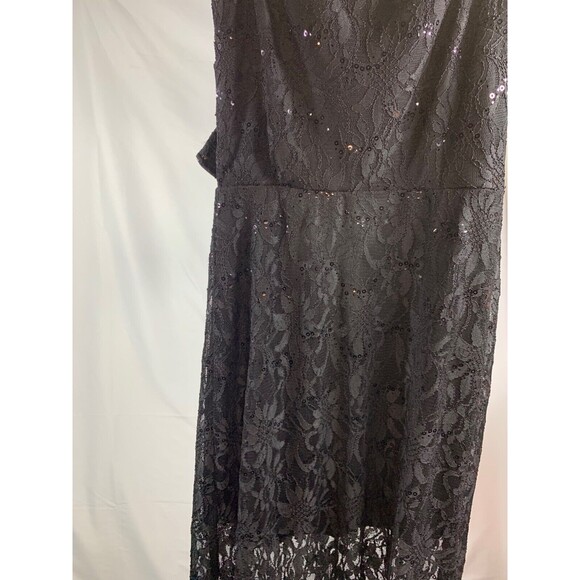 Bisou Bisou Dress Womens 8 Black Sequin Lace Maxi Strapless Sleeveless Formal - Picture 8 of 11